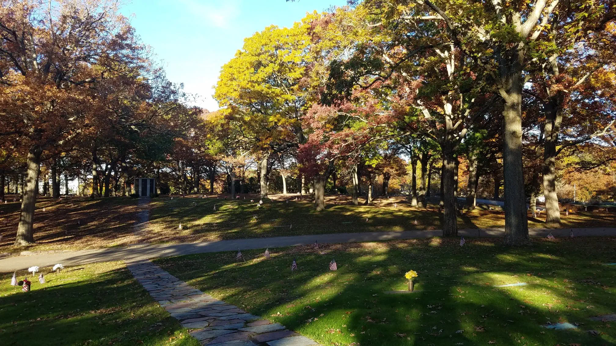 Autumn Flags and Path